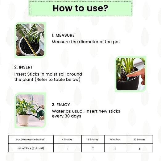 30-Pack Green Plant Food Sticks for Healthy Growth