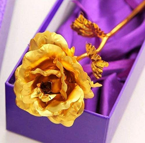 Golden 24K Gold Foil Rose in Luxury Gift Box for Eternal Love and Decor