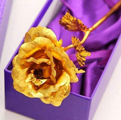 Golden 24K Gold Foil Rose in Luxury Gift Box for Eternal Love and Decor