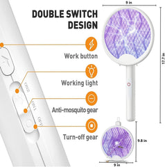 Rechargeable Electric Mosquito Racket - Portable Fly Swatter