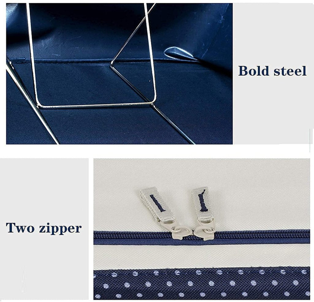 66L Foldable Steel Frame Storage Bag – Cloths, Bed Sheets & Organizer