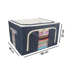 66L Foldable Steel Frame Storage Bag – Cloths, Bed Sheets & Organizer
