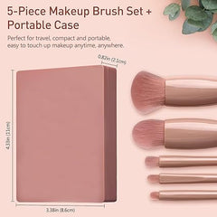 Mini Travel Makeup Brush Set - Compact Cosmetic Brush Kit