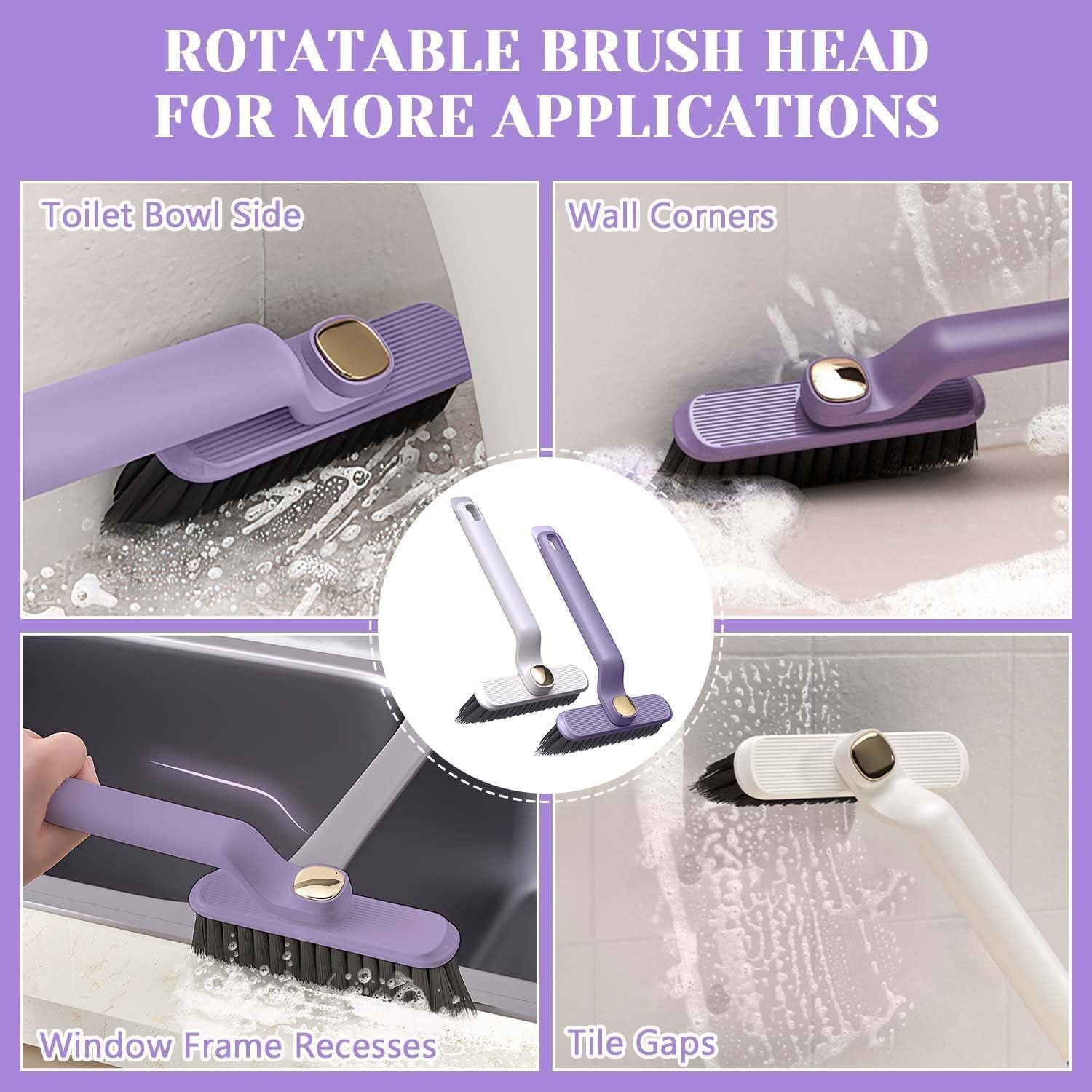 360° Rotating Gap Cleaning Brush with Hard Bristles
