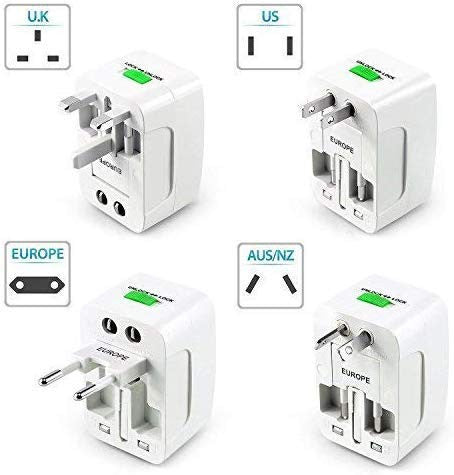 Universal Travel USB Adapter with Multi-Region Plug and Surge Protection