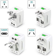Universal Travel USB Adapter with Multi-Region Plug and Surge Protection