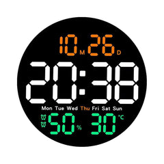 Large 10-Inch Dual Color Digital Wall Clock with Remote & Brightness