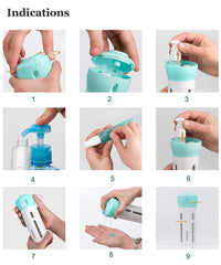 Smart 4-in-1 Travel Dispenser Bottle Set Leakproof Refillable Toiletry Organizer