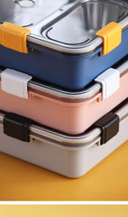 Durable 4-Compartment Stainless Steel Leak-Proof Lunch Box for Kids & Adults