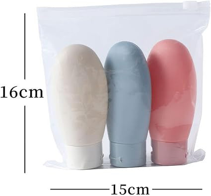 3-Pack Portable Travel Bottles for Cosmetics and Liquids