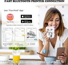 Mini Bluetooth Thermal Printer - Portable, Clear, Wireless Printing