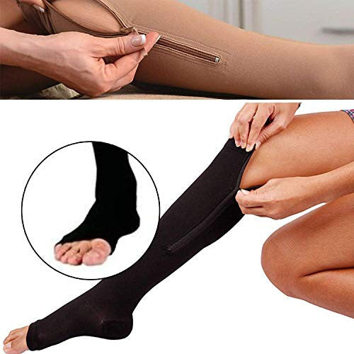 Zip Sock Medical Compression Socks for Men & Women, Class 2, Medium