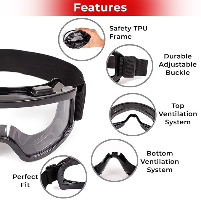 Bike & Snowmobile Goggle Mask - Windproof Helmet Face Shield