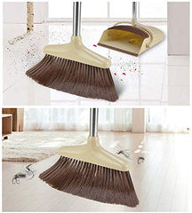 Windproof Mop & Dustpan Set with Self-Cleaning Broom and Steel Handle