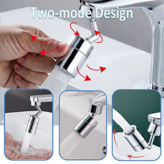 720° Rotating Faucet with Splash Filter and Dual Mode Water Flow