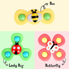 3-Pack Suction Cup Spinner Toy for Baby Bath & Play
