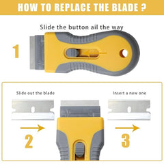 Heavy-Duty Metal Paint Scraper with 15 Replacement Blades