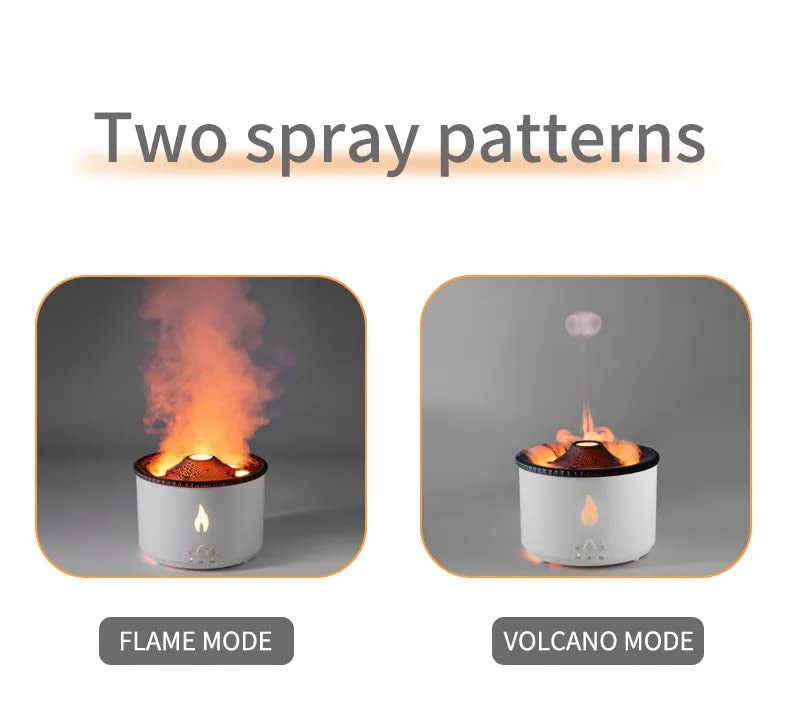 Volcano Flame Diffuser & Humidifier for Aromatherapy and Air Quality