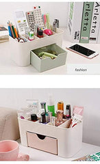 Mini Makeup Storage Box with Drawer for Cosmetics, Jewelry, and Brushes