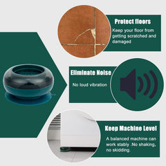 Anti-Slip Vibration Pads for Washing Machines & Dryers - 4 Pack