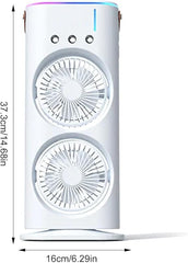 Double-Sided USB Cooling Fan with Mist and Portable Design