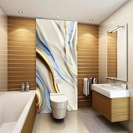 Blue & Golden Marble Foil - Elegant Decorative Wrap (Ta-055)
