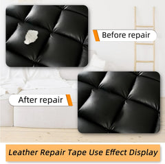 Black Leather Repair Patch 60x30cm for Furniture & Couch Repair