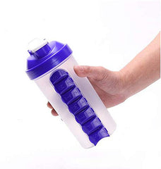 2-in-1 Water Bottle & Weekly Pill Organizer with Removable Compartments