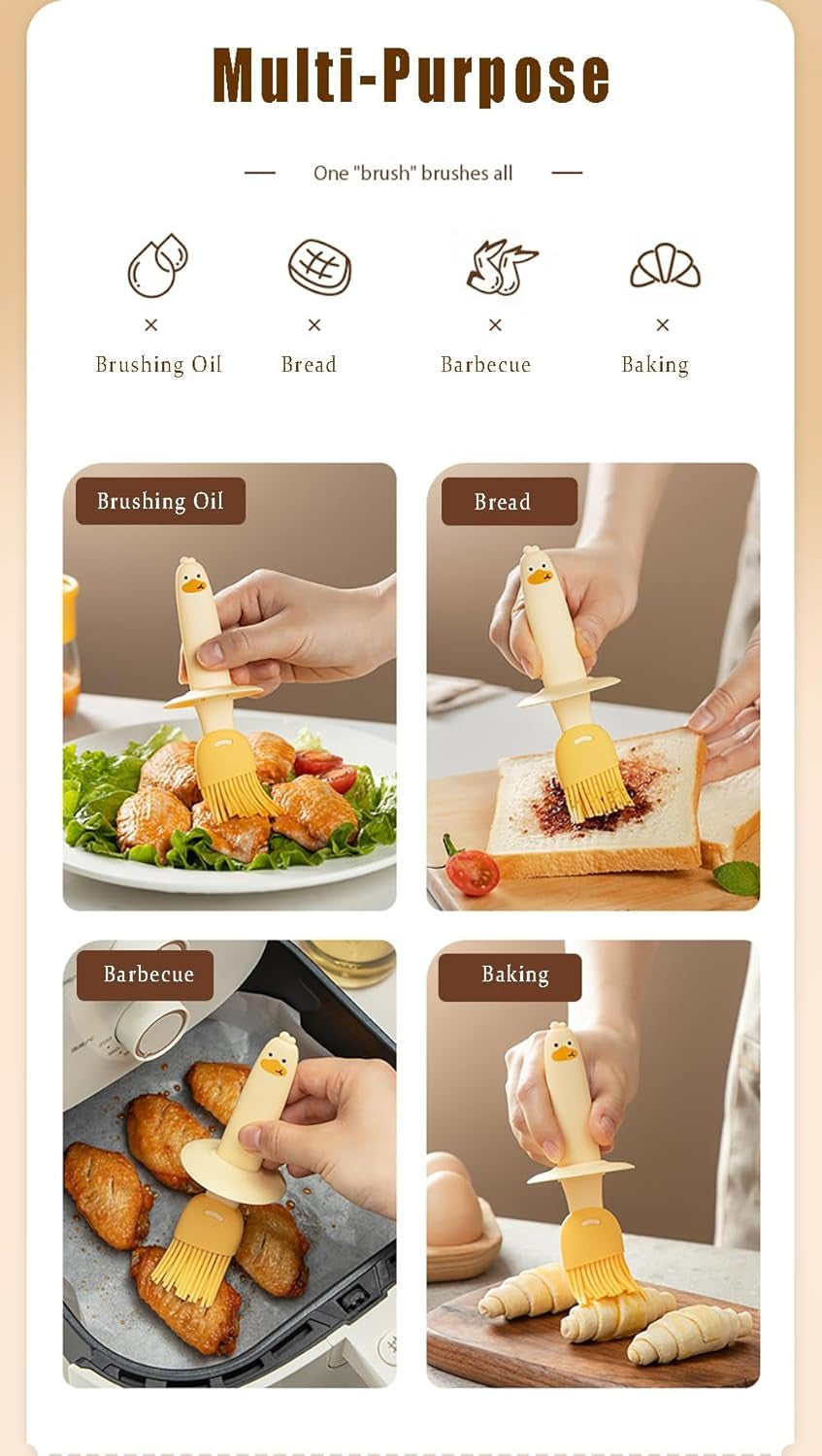 High-Temperature Silicone Oil Dispenser with Basting Brush