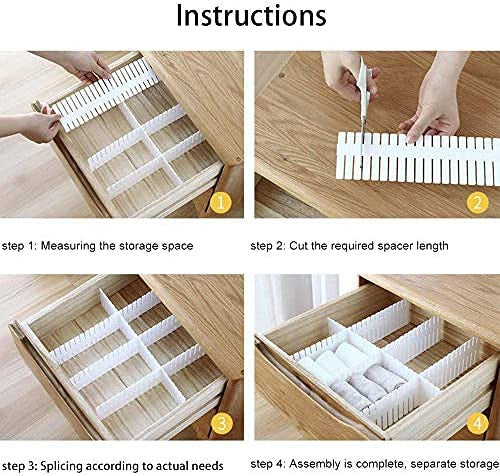 6-Piece Adjustable Drawer Organizer Set for Makeup & Office Storage