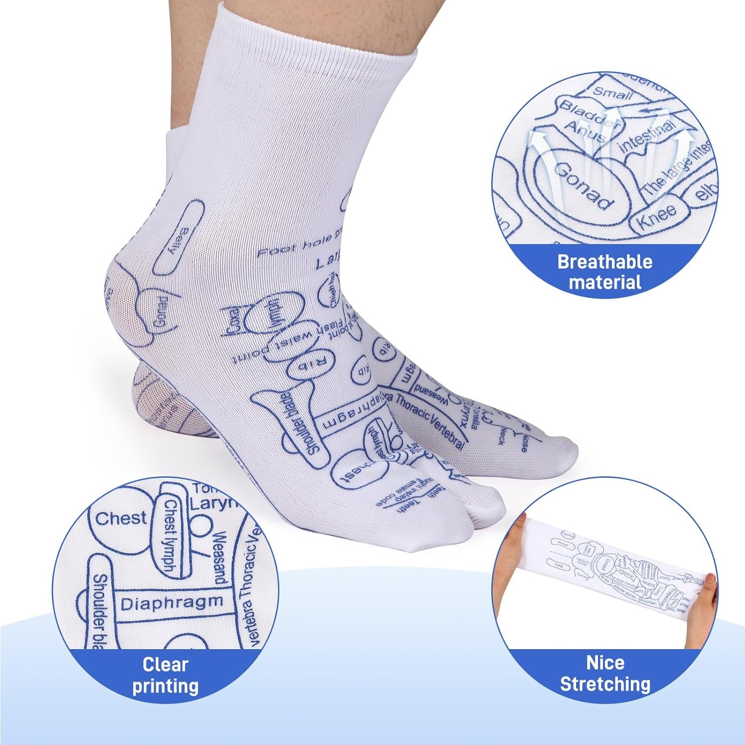 Reflexology Socks with Massage Tool for Foot Relief & Acupressure