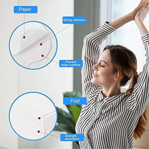 Disposable Armpit Sweat Pads - 10 Pack, Invisible Underarm Shields