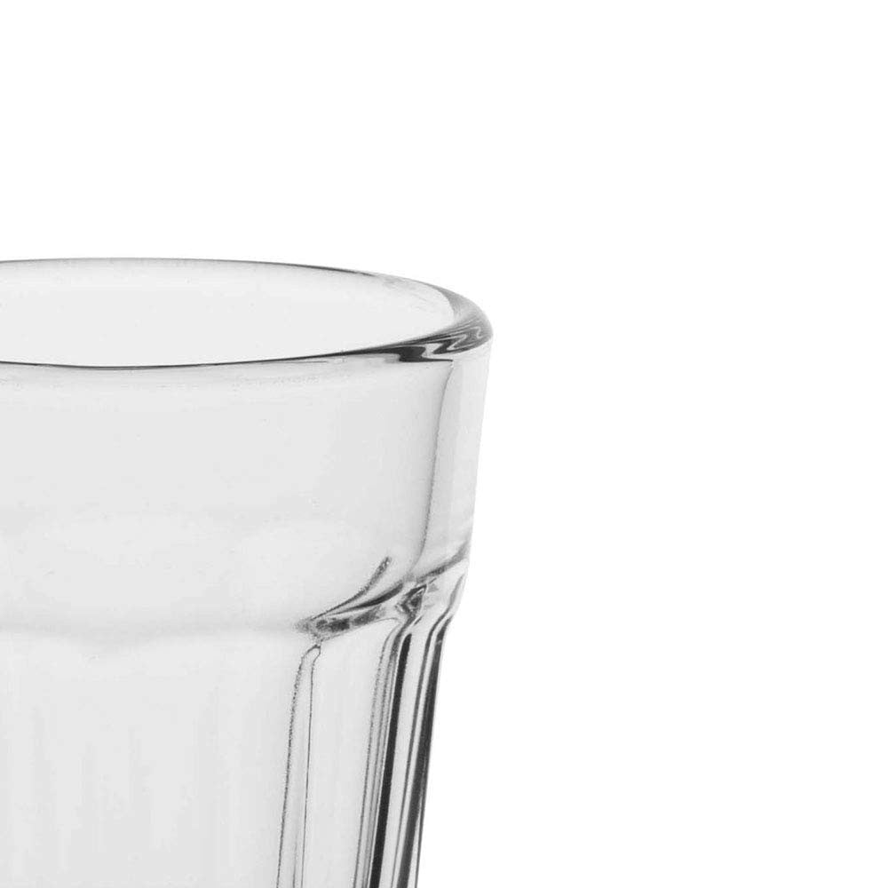Heavy Base Shot Tea Glass Set (6 Pcs) - Stylish Double-Side Cordial Glasses