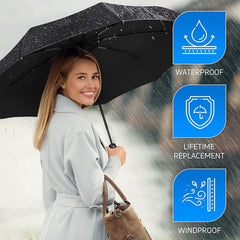 AutoOpen Compact Windproof Travel Umbrella