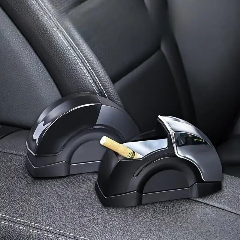 Premium Car Ashtray with LED Light, Windproof & Odor-Proof