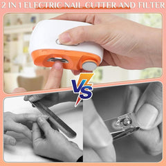 2-in-1 Electric Nail Clipper & Polisher with Light, Safe for All Ages