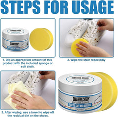 White Shoe Cleaning Cream for Stain Removal and Whitening