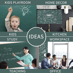 Green Wall Chalkboard Sticker 45x200cm Removable Decal with 5 Chalks