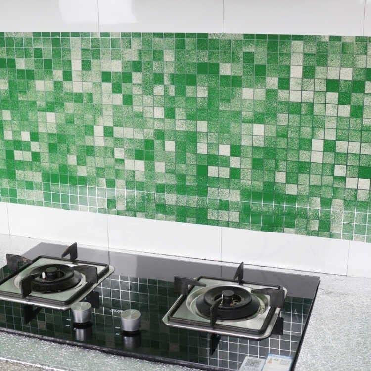 Green Checks Oil-Proof Foil Paper & Sticker for Kitchen