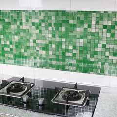 Green Checks Oil-Proof Foil Paper & Sticker for Kitchen