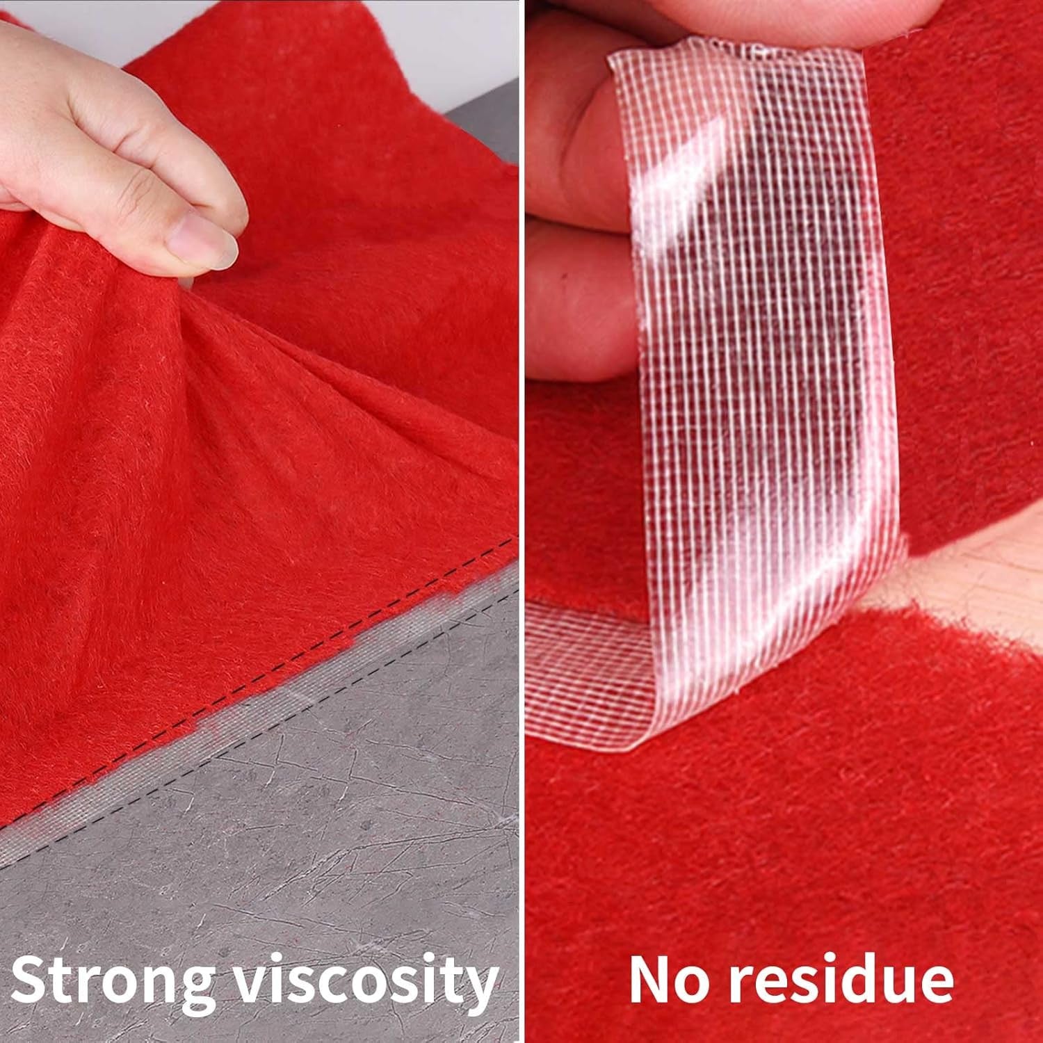 Yellow Double Sided Carpet Tape - Strong, Removable, No Residue