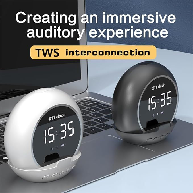 Wireless Bluetooth Speaker with Built-in Clock