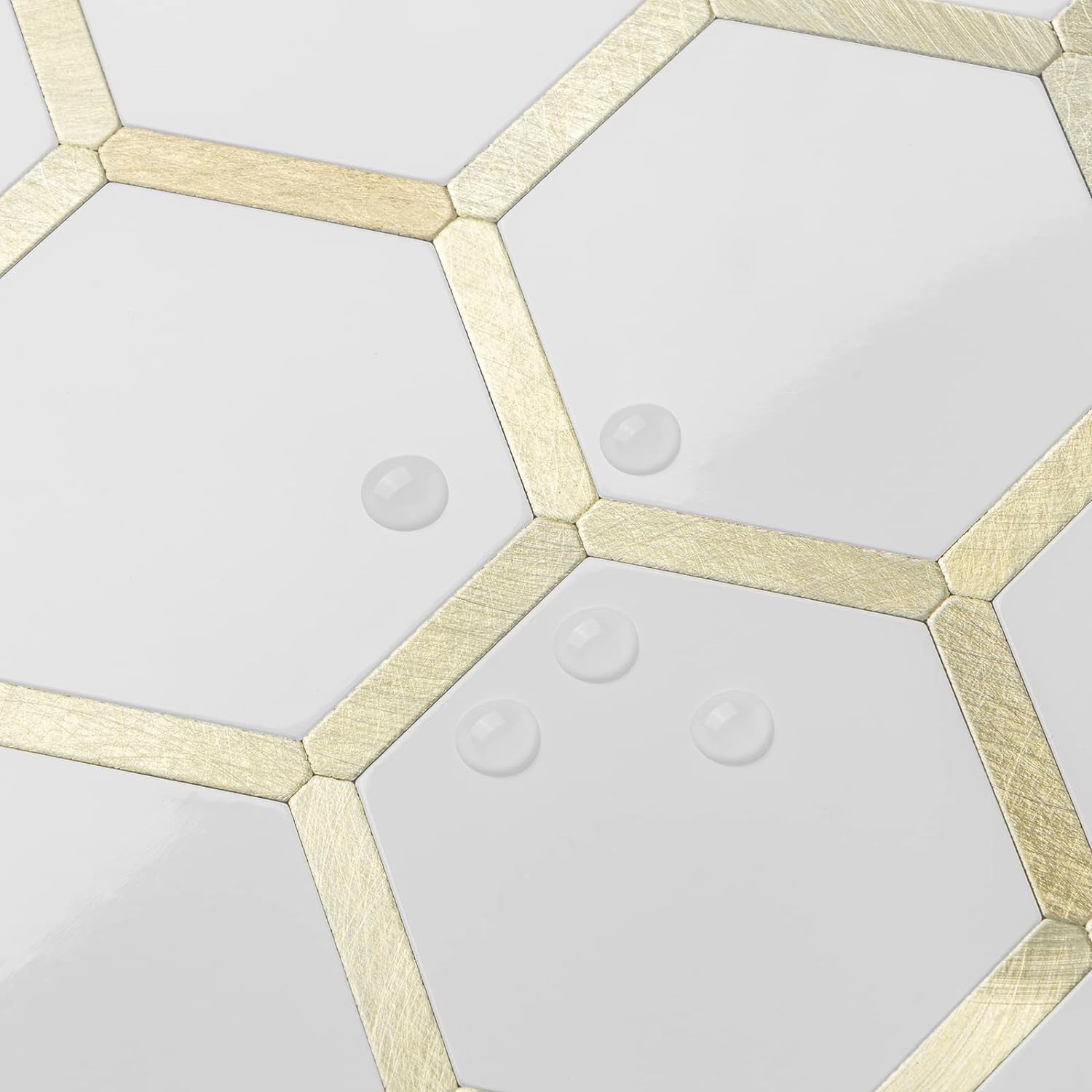 Hexagon Metal Tiles 3D Wall Paper - Self-Adhesive, Waterproof, Modern