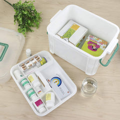 Portable Medical Kit Box with Locking Lid and Handle