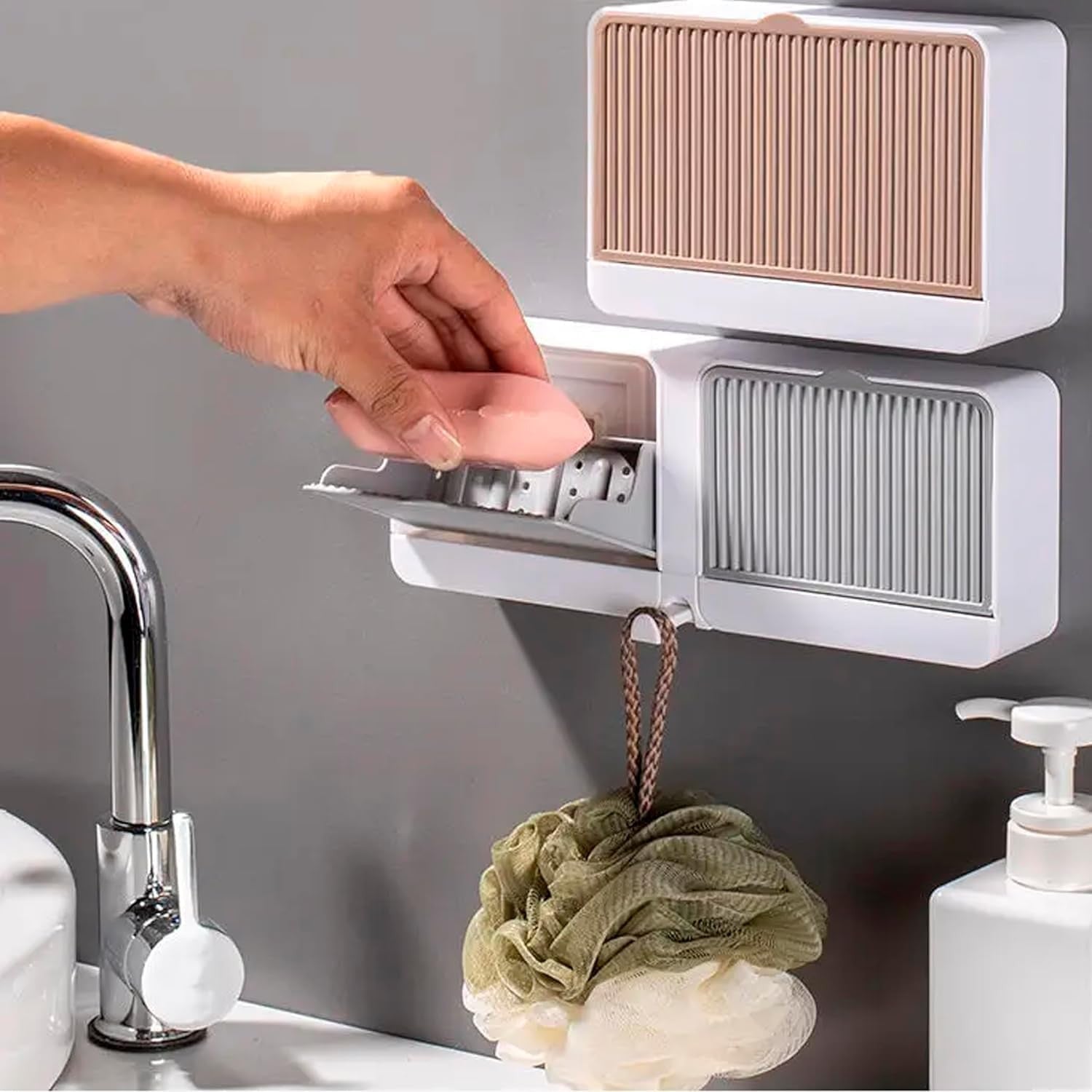 Wall Mounted Double Soap Box for Easy Bathroom Storage