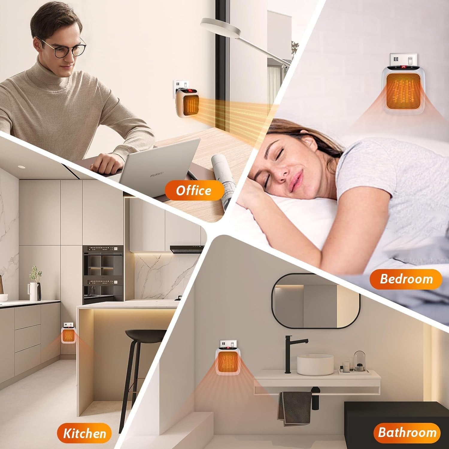 Portable 800W Handy Heater with Digital Display & Adjustable Timer