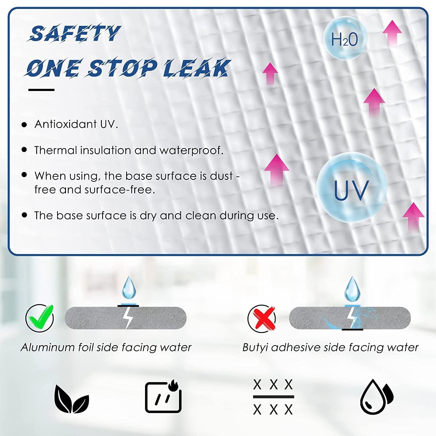 Heavy Duty Aluminium Foil Waterproof Repair Tape for Pipes & Roofs