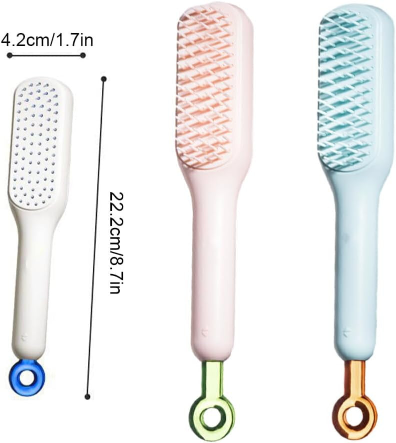 Self-Cleaning Anti-Static Massage Hair Comb for Tangle-Free Styling