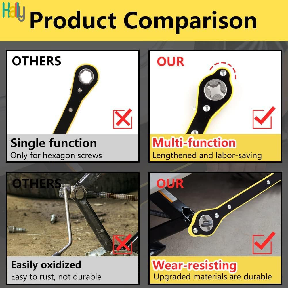 Universal Car Jack Ratchet Wrench for Easy Lifting