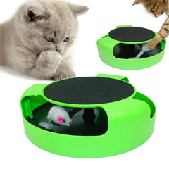 Interactive Cat Toy with Catch the Mouse & Scratch Pad for Engaged Play